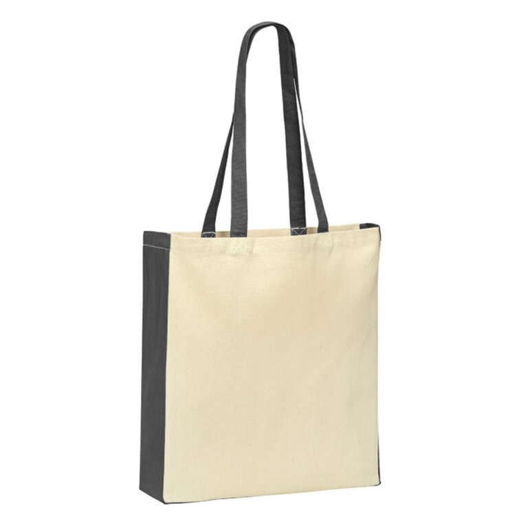 Tote bag personnalisé en coton avec soufflets et anses assorties 220 gr/m² - Haston | pandacola
