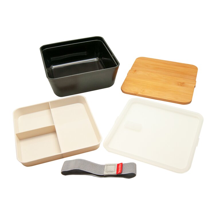 Lunch box personnalisée en PP avec couvercle en bambou 1.75L - Largio | pandacolach - 1