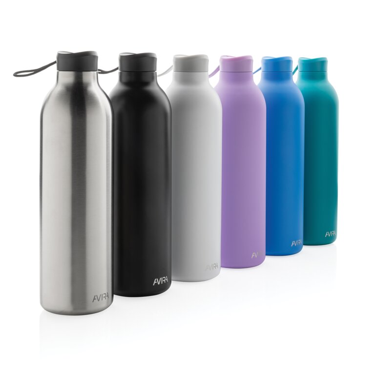 Bouteille personnalisée isotherme double paroi en acier recyclé 1L | Avira® - Myla | pandacola - 2