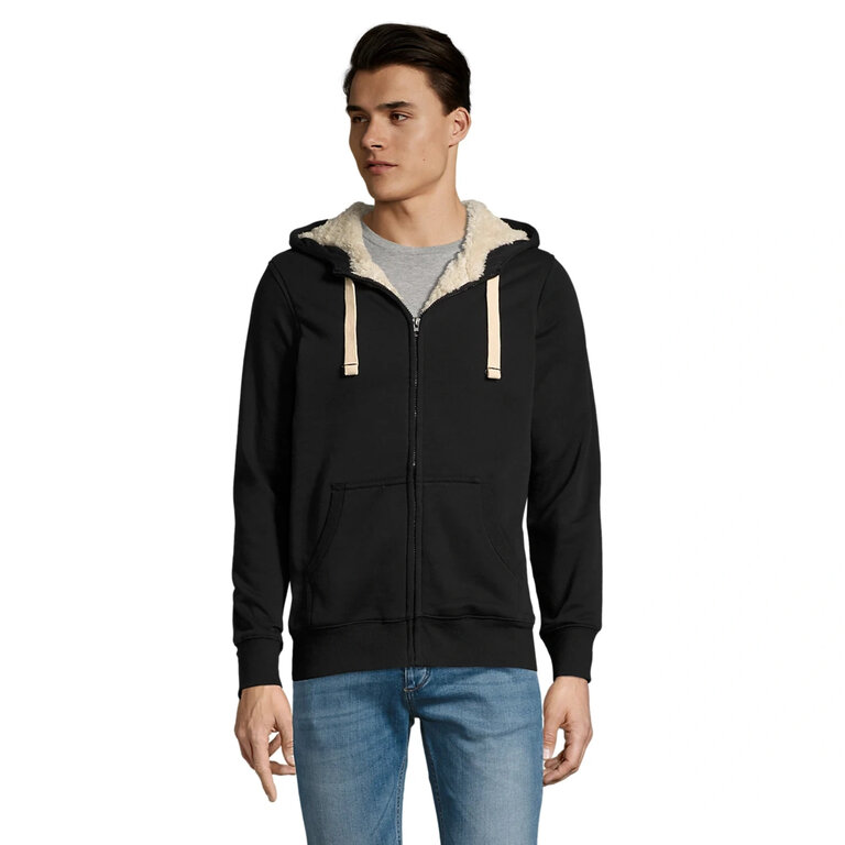 Veste zippée personnalisable doublée à capuche en coton 280 gr/m² - Sherpa | pandacola