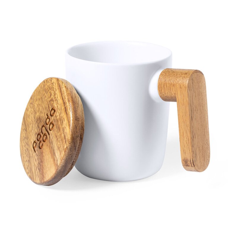 Tasse personnalisée en céramique et bois 350 ml - Harun | pandacolach