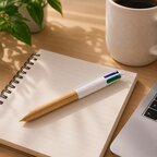 Stylo bille 4 couleurs publicitaire BIC® - 4 Couleurs Wood | pandacola - thumb - 1