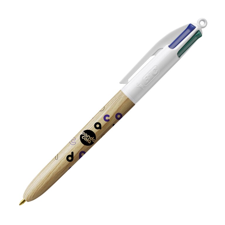 Stylo bille 4 couleurs publicitaire BIC® - 4 Couleurs Wood | pandacolach
