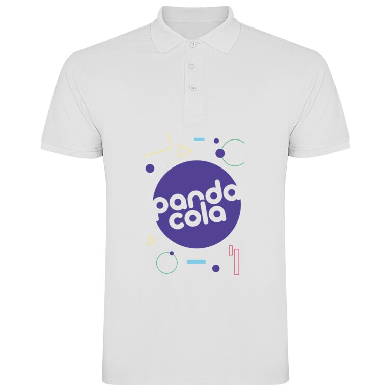 Polo publicitaire blanc homme à manches courtes avec côtes 200 gr/m² - Handa | pandacolach