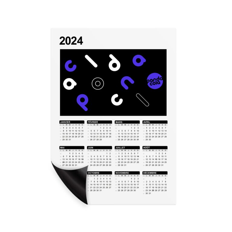 Calendrier magnet recto en PVC publicitaire 2024 0,8 mm - Magcal Extreme | pandacola