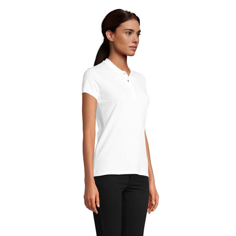 Polo promotionnel blanc femme en coton biologique à manches courtes 170 gr/m² - Planet | pandacola - 2
