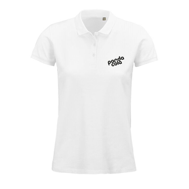 Polo promotionnel blanc femme en coton biologique à manches courtes 170 gr/m² - Planet | pandacola