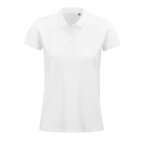 Polo promotionnel blanc femme en coton biologique à manches courtes 170 gr/m² - Planet | pandacola - thumb