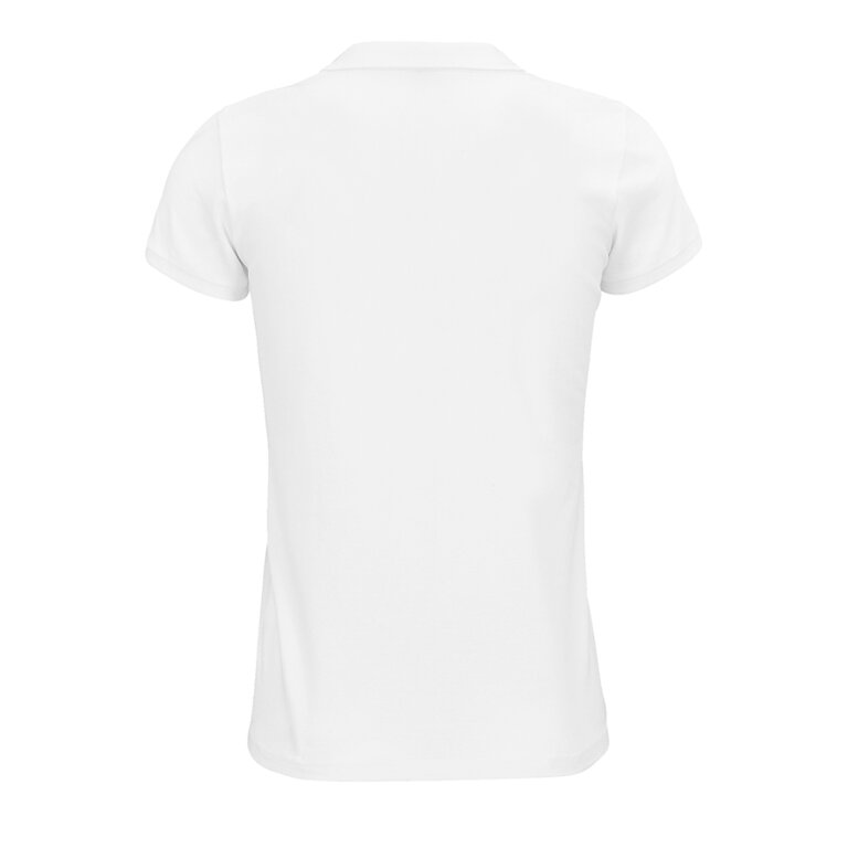 Polo promotionnel blanc femme en coton biologique à manches courtes 170 gr/m² - Planet | pandacolach - 1