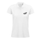 Polo promotionnel blanc femme en coton biologique à manches courtes 170 gr/m² - Planet | pandacolach - thumb - 3