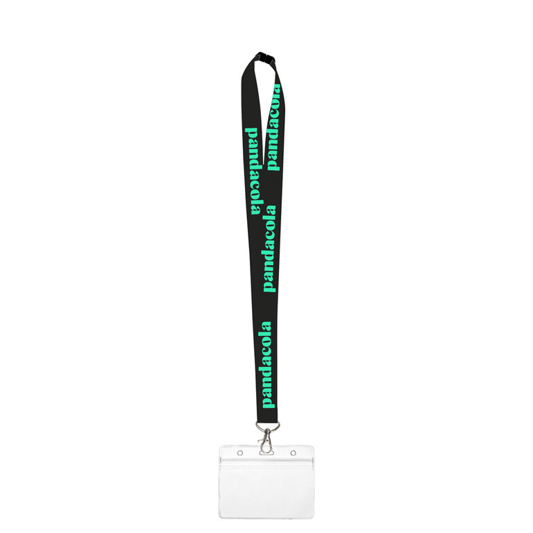 Tour de cou 100% personnalisable rPET en sublimation avec attache de sécurité et porte-badge - Nitai | pandacolach