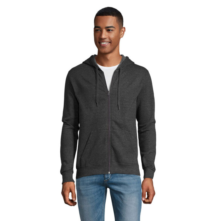 Sweat personnalisé unisexe zippé à capuche 300 gr/m² - Stone | pandacola