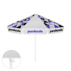 Parasol publicitaire rond ouverture avec poignée et lambrequin - Tahiti round | pandacola - thumb - 1