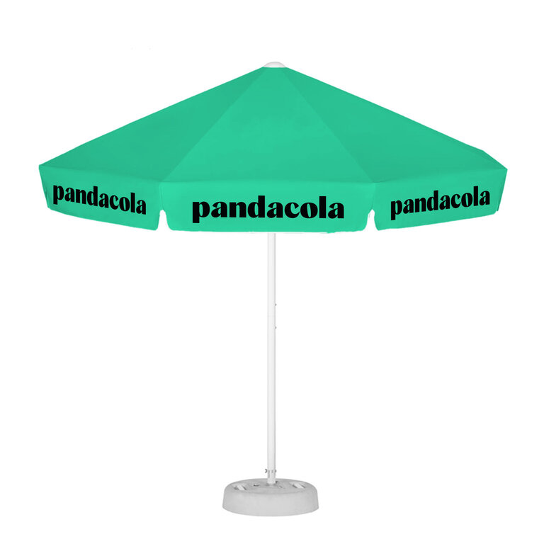 Parasol publicitaire rond ouverture avec poignée et lambrequin - Tahiti round | pandacolach - 2
