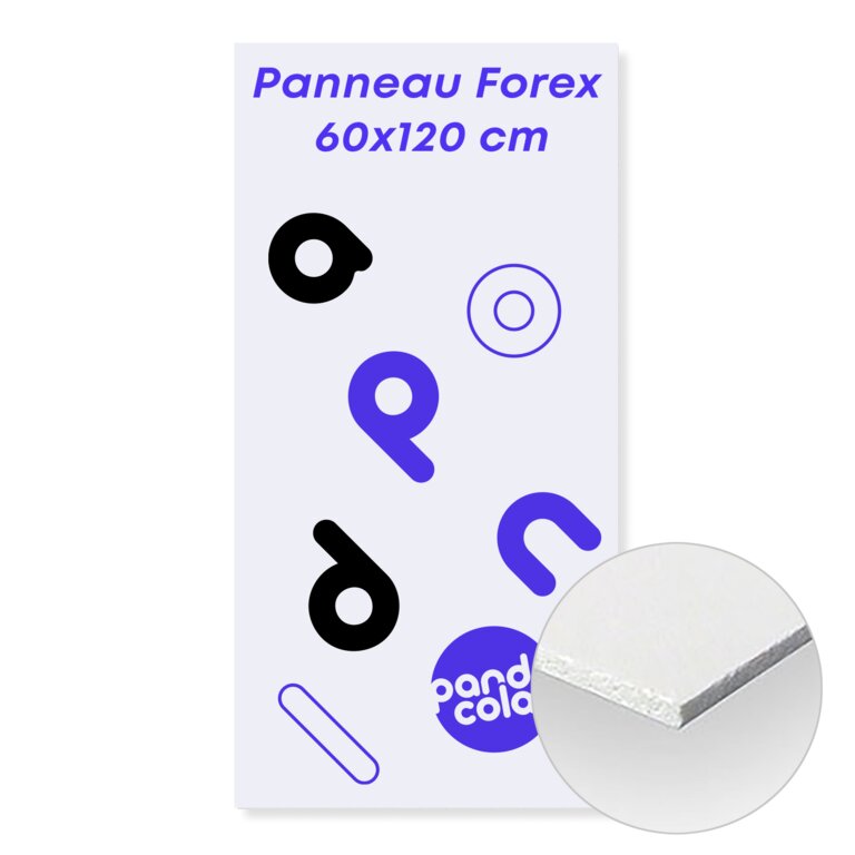 Panneau format portrait en Forex 3mm avec marquage recto 60x120 cm - Brinto | pandacolach