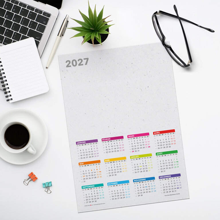 Calendrier 2027 ensemencé personnalisé 12 mois - Holmes Green | pandacola - 1