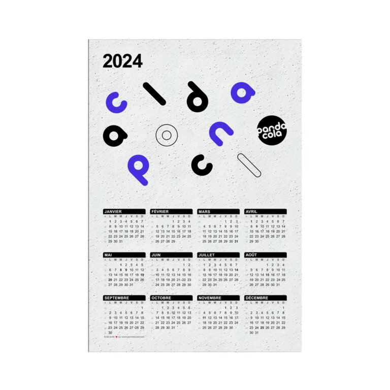 Calendrier 2024 ensemencé personnalisé 12 mois - Holmes Green | pandacolach