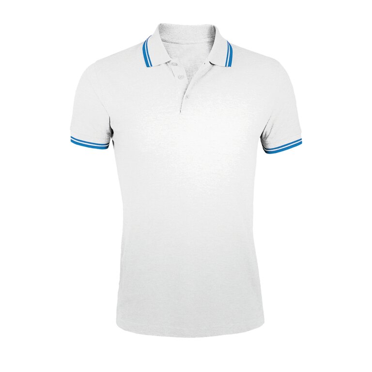 Polo Homme personnalisé blanc à détail bicolore en coton 200 gr/m² - Pasadena White | pandacolach - 2