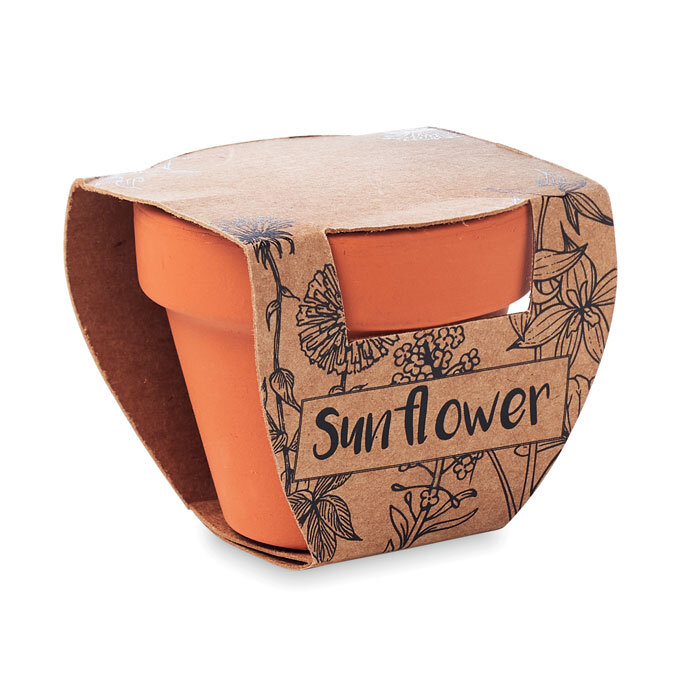 Set de culture avec son pot de fleur en terre cuite personnalisé - Poppy | pandacolach