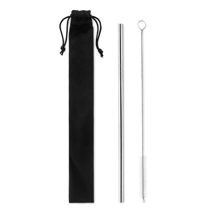 Paille personnalisée en acier avec brossettes - Cold Straw | pandacolach