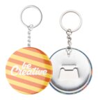 Porte-clés promotionnel rond décapsuleur avec marquage quadrichromie - Keyby | pandacolach - thumb - 1