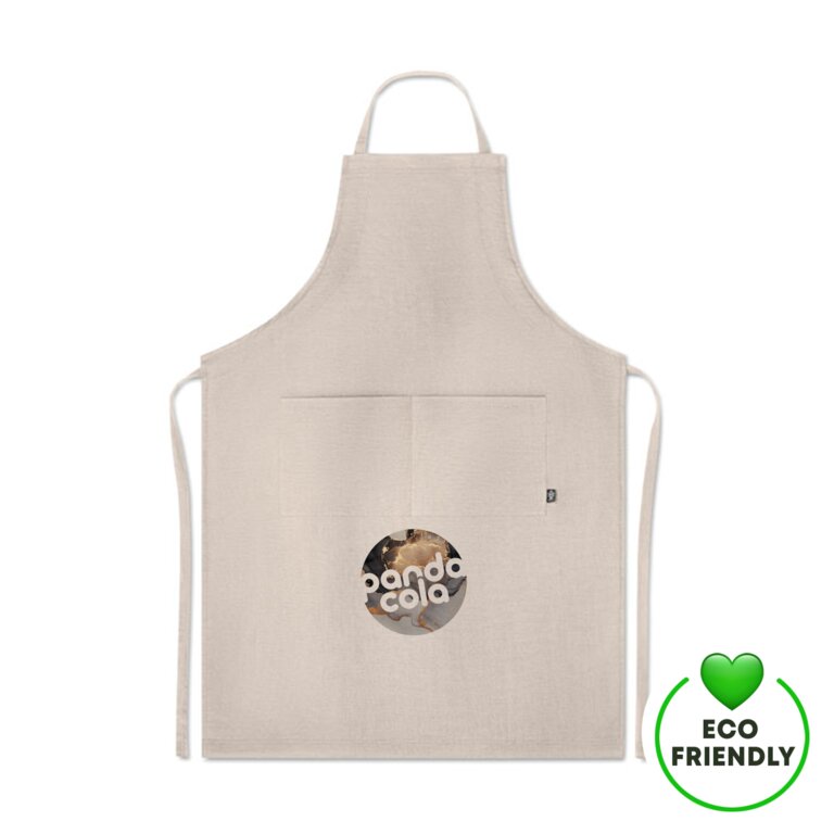 Tablier de cuisine personnalisé ajustable en chanvre avec double poche 200 gr/m² - Naima | pandacola