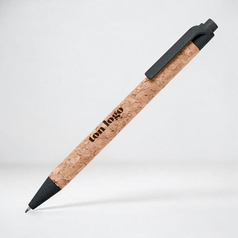 Stylo publicitaire composé à 50% de liège/paille  - Montado | pandacolach