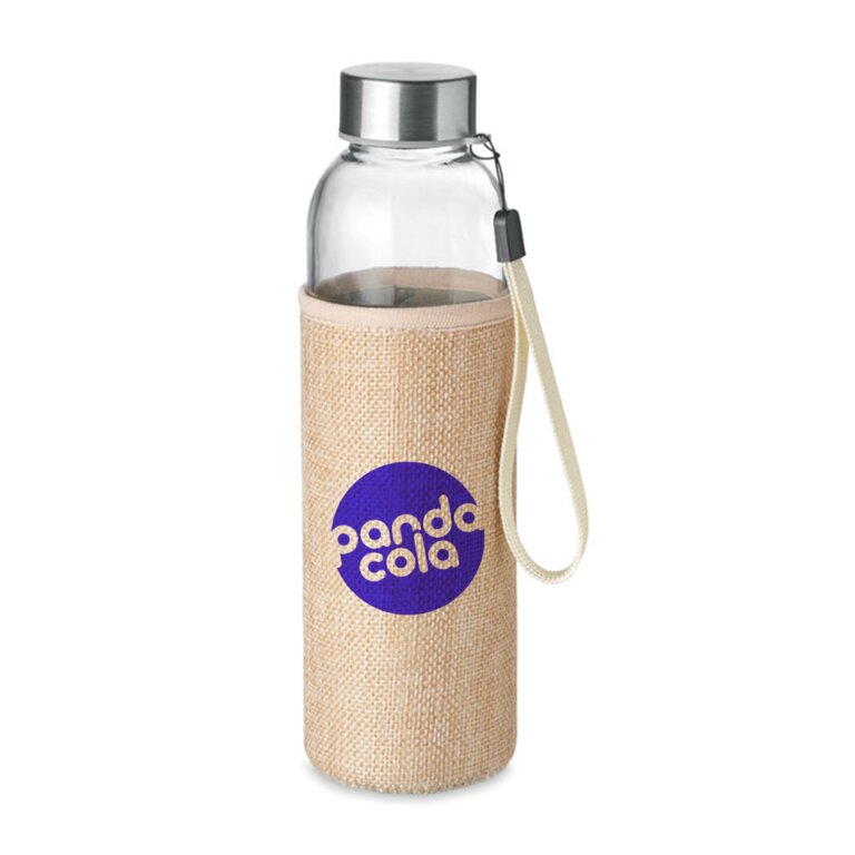 Bouteille en verre 500ml avec pochette personnalisable - Utah Touch | pandacola