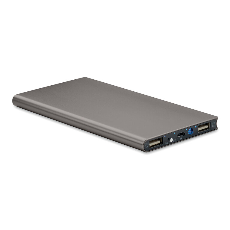 Powerbank plat aluminium 2 ports sortie USB 8000 mAh - Powerflat8 | pandacolach - 1