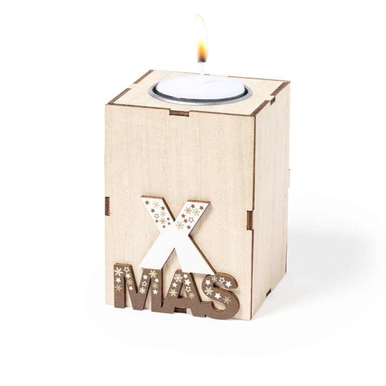 Bougie personnalisée en bois de Noël à la vanille - Ixmasse Candle | pandacola