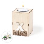 Bougie personnalisée en bois de Noël à la vanille - Ixmasse Candle | pandacola - thumb