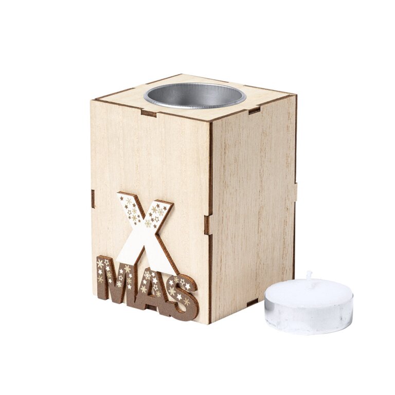 Bougie personnalisée en bois de Noël à la vanille - Ixmasse Candle | pandacolach - 1