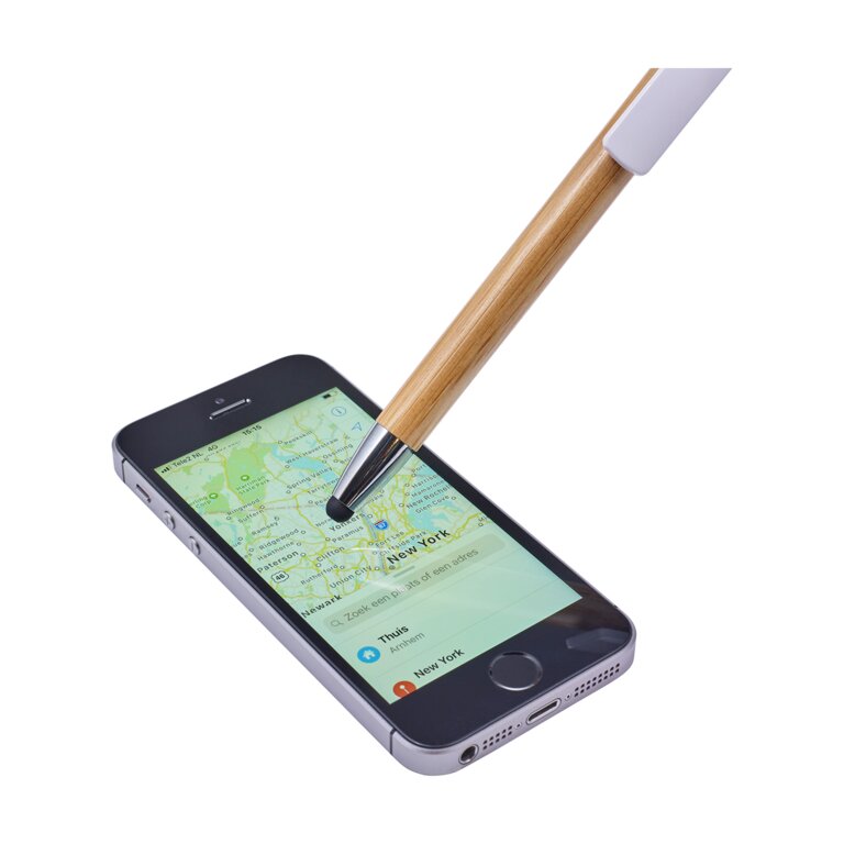 Stylo à bille personnalisable en bambou avec embout tactile - Pega | pandacola - 3