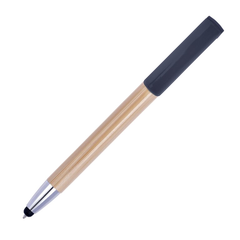 Stylo à bille personnalisable en bambou avec embout tactile - Pega | pandacola - 1