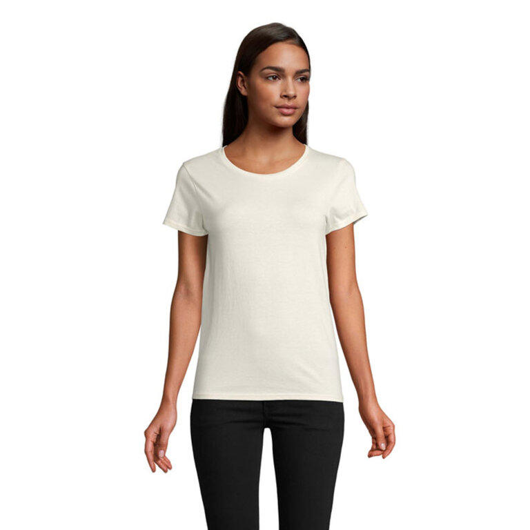 Tee-shirt personnalisable couleur femme coupe ajustée en coton bio 175 gr/m² - Pioneer | pandacola