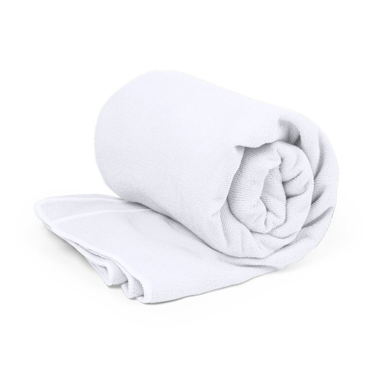 Serviette en microfibre Rpet personnalisée 90 x 170 cm blanche - Mapilo | pandacolach - 1
