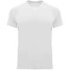 T-shirt de sport blanc homme à manches courtes 135 gr/m² protection UV - Nara | pandacola - thumb