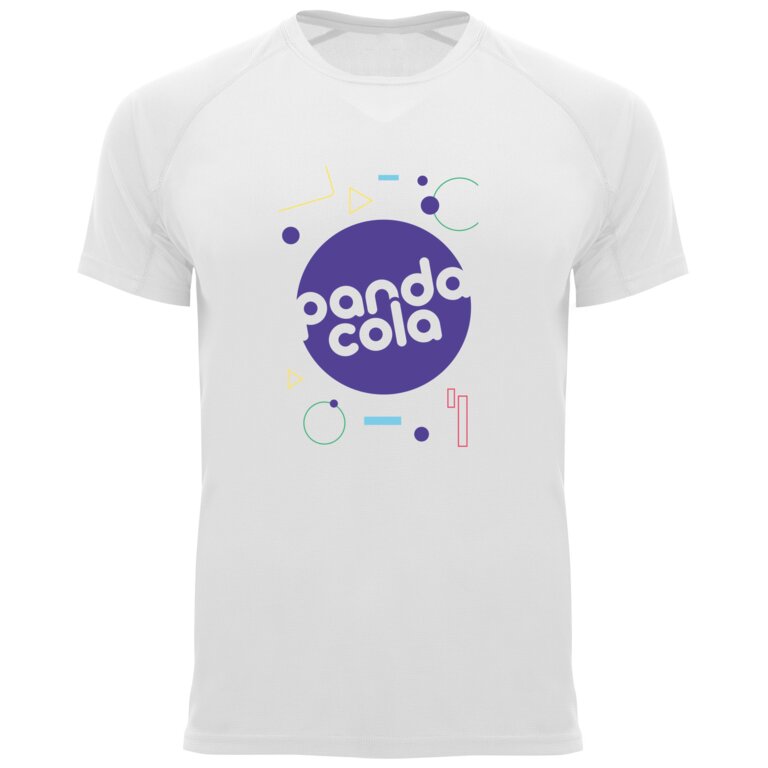 T-shirt de sport blanc homme à manches courtes 135 gr/m² protection UV - Nara | pandacolach