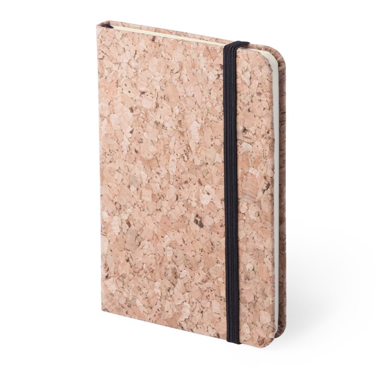 Carnet personnalisable en liège page blanche et élastique - Merli | pandacolach