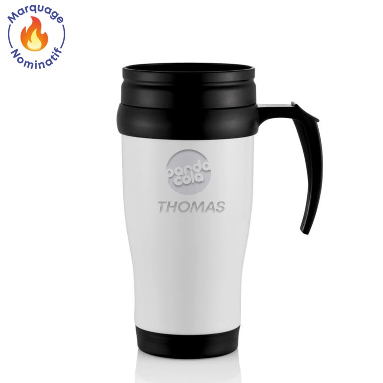 Mug isotherme en métal personnalisé avec votre prénom 400 ml  - Flen Own | pandacolach