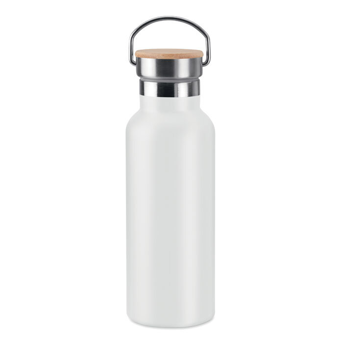 Bouteille isotherme personnalisée à double paroi et bambou 500 ml - Helsinki | pandacolach