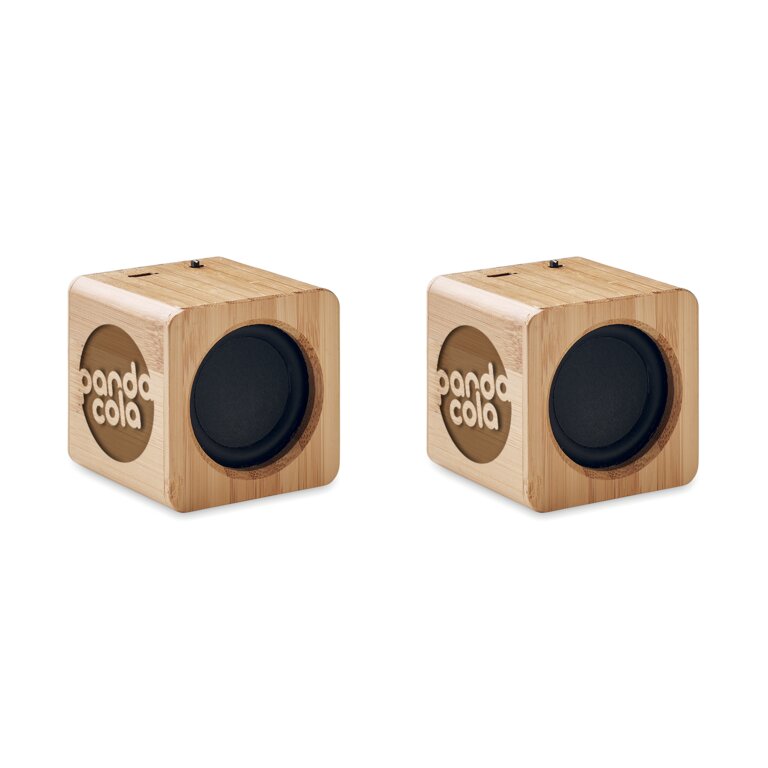Double haut-parleurs sans fil personnalisés 3W en bambou - Doblai | pandacola