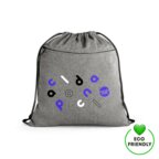 Sac à dos personnalisé à cordelettes en coton recyclé 140 gr/m² zippé - Colo | pandacolach - thumb - 1
