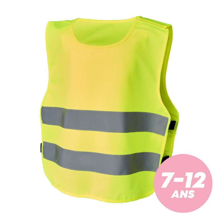 Gilet de sécurité personnalisé à velcro taille enfant 7-12 ans - Lura | pandacolach