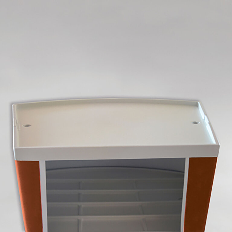 Comptoir d'accueil rectangulaire 85x83x50 cm avec visuel PVC - Welco | pandacolach - 2