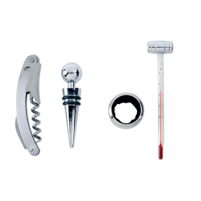 Set à vin publicitaire en bois 4 accessoires - Conway | pandacolach - 1