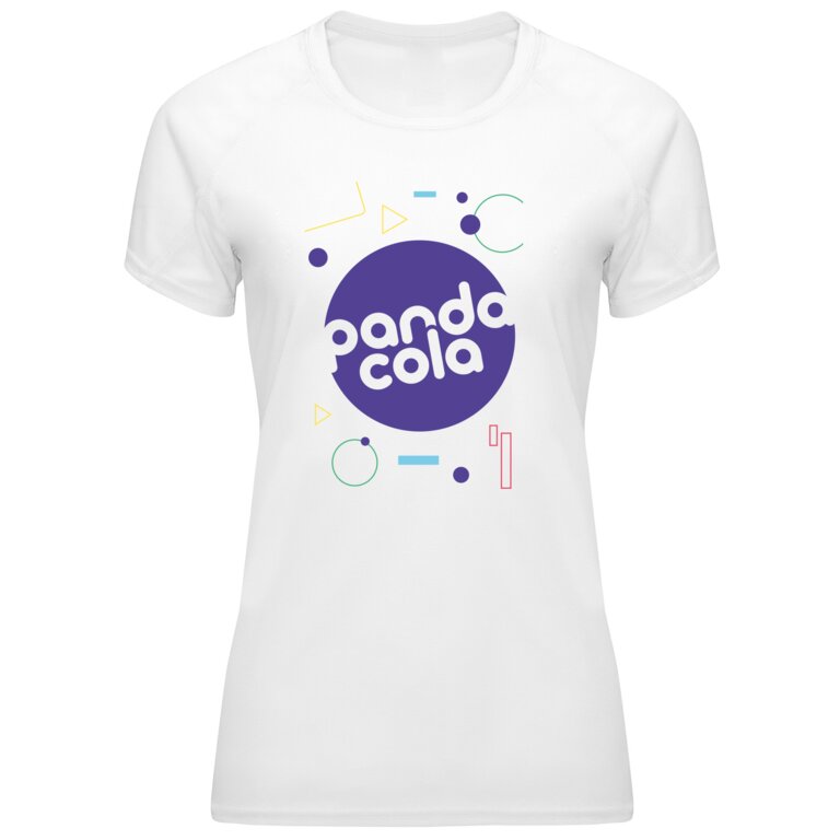 T-shirt de sport publicitaire blanc femme à manches courtes 135 gr/m² - Nara | pandacolach