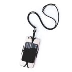 Tour de cou publicitaire pour téléphone et porte carte en silicone - Polux | pandacolach - thumb - 1