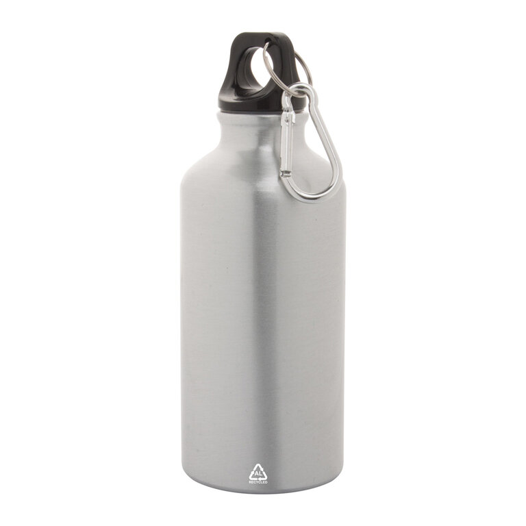 Gourde publicitaire en aluminium recyclé avec mousqueton 400 ml - Oregon | pandacola