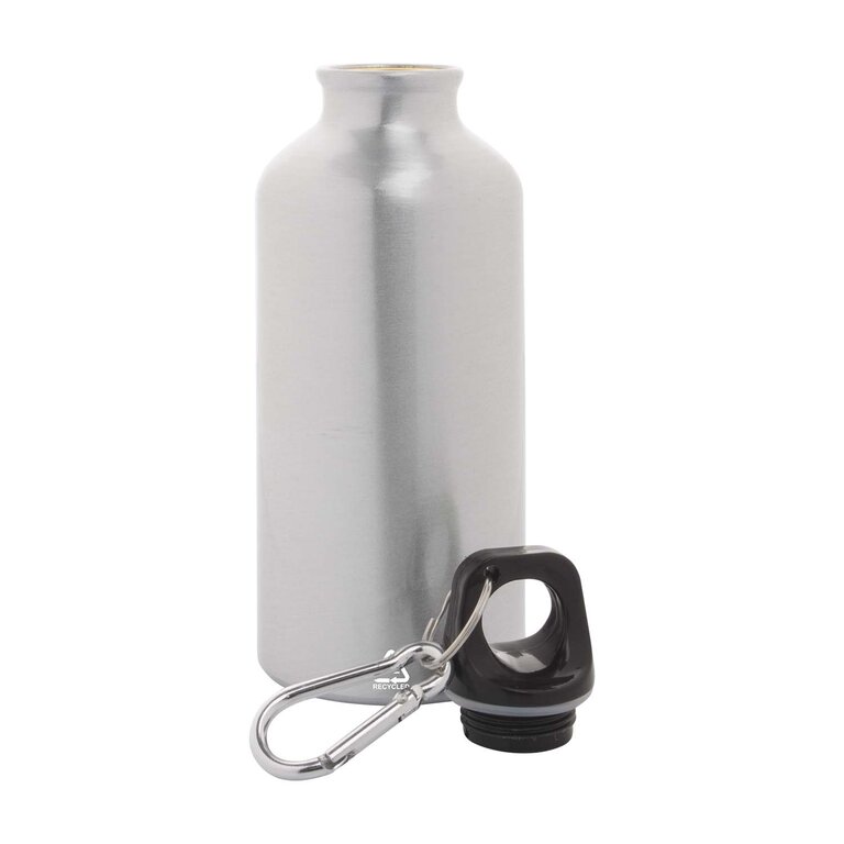Gourde publicitaire en aluminium recyclé avec mousqueton 400 ml - Oregon | pandacola - 2